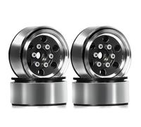 XAQRYQO RC Roues et Pneus pour Traxxas pour Defender pour Bronco pour Axial pour Scx24 pour FMS 1/18 Pièces De Voiture Radiocommandée Chenilles 4 Jantes Moyeux Roue en Métal 1.0(Black)