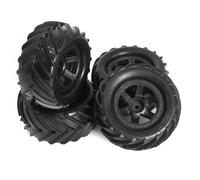 XAQRYQO RC Roues et Pneus pour TRAXXAS pour E-Revo pour MJX 16207 16208 pour SCY 16101 pour HBX 1/16 Pièces pour Monster Truck RC 4 Pneus 90 Mm, Jantes 12 Hexagonales