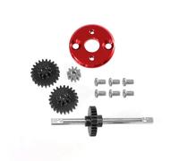 XAQRYQO RC Voiture Accessoire pour MN 1/12 pour MN78 pour MN82 LC79 RC Voiture Boîte Vitesses en Métal Ensemble D'engrenages Transmission Pignon Moteur 370 Support Montage Pièces Mise À Niveau(Red)