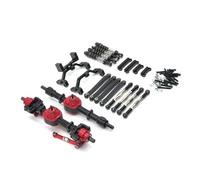 XAQRYQO RC Voiture Accessoire pour MN D90 D91 D96 MN98 99S 1/12 rc Car Parts Metal Upgrade Ensemble D'essieu Avant Et Arrière Kit D'amortisseur De Biellette Direction Accessoires RC(Black)