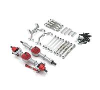 XAQRYQO RC Voiture Accessoire pour MN D90 D91 D96 MN98 99S 1/12 rc Car Parts Metal Upgrade Ensemble D'essieu Avant Et Arrière Kit D'amortisseur De Biellette Direction Accessoires RC(Silver)