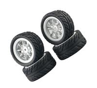 XAQRYQO RC Voiture Accessoire pour SG1603 pour SG1604 pour SG1605 pour Udirc UD1601 UD1602 UD1603 UD1604 1/16 rc Car Upgrade Parts 4Pcs Rubber Tire Tyre Wheel(Silver)