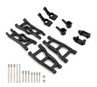 XAQRYQO RC Voiture Accessoire pour Traxxas pour Slash 2WD pour VXL rc Car Upgrade Parts Bras De Suspension Avant Et Arrière Bloc Direction pour Porte-essieu Fusée Pièces Rechange RC(Black)