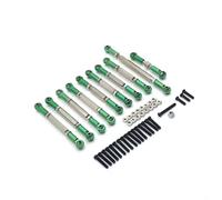 XAQRYQO RC Voiture Accessoire pour WPL C14 C24 1/16 rc Car Upgrade Accessories Metal Pull Rod Steering Link Set Pièces De Rechange RC Mise À Niveau(Green)