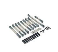 XAQRYQO RC Voiture Accessoire pour WPL C14 C24 1/16 rc Car Upgrade Accessories Metal Pull Rod Steering Link Set Pièces De Rechange RC Mise À Niveau(Grey)