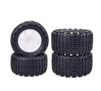 XAQRYQO RC Voiture Pneus Jantes for Trxs 1/10 Télécommande Truggy 4 Pièces 110 Mm RC Short Course pour Desert Truck Roue Jante Pneu Ensemble 12 Moyeu Hex(White)