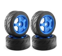 XAQRYQO RC Voiture Pneus Jantes pour Arrma pour Infraction pour Limitless pour Felony 1/7 rc Car Upgrade Parts 4pcs 5-Spoke 100x42mm Pneu 17mm Roue Hex(Blue)