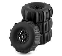 XAQRYQO RC Voiture Pneus Jantes pour ARRMA pour Mojave pour TRAXXAS pour UDR FS pour Yikong DF7 1/7 rc Car 4 Pièces 138 Mm Pneu 17 Roue Hex(Black)