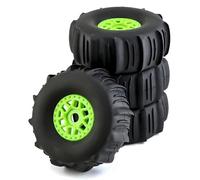 XAQRYQO RC Voiture Pneus Jantes pour ARRMA pour Mojave pour TRAXXAS pour UDR FS pour Yikong DF7 1/7 rc Car 4 Pièces 138 Mm Pneu 17 Roue Hex(Green)