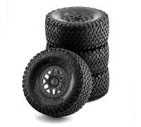 XAQRYQO RC Voiture Pneus Jantes pour ARRMA pour Mojave pour TRAXXAS pour UDR pour Yikong DF7 FS 4 Pièces 135 Mm 1/7 pour Pneu De Camion pour Desert Short Course 17 Roue Hexagonale(Black)