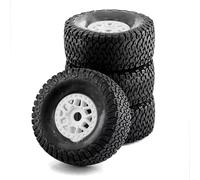 XAQRYQO RC Voiture Pneus Jantes pour ARRMA pour Mojave pour TRAXXAS pour UDR pour Yikong DF7 FS 4 Pièces 135 Mm 1/7 pour Pneu De Camion pour Desert Short Course 17 Roue Hexagonale(White)