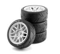 XAQRYQO RC Voiture Pneus Jantes pour ARRMA pour Redcat pour Team pour Kyosho pour VRX pour HPI WR8 pour HSP pour Hobao 1/8 rc Car Off-Road pour Rally Pneus Roue(White,B)