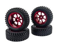 XAQRYQO RC Voiture Pneus Jantes pour MN128 MN86 G500 1/12 Scale Télécommande Crawler Car Accessoires Roues Et Pneus Pièces De Mise À Niveau(Red)