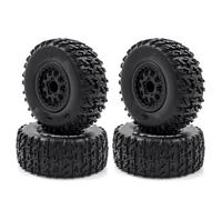 XAQRYQO RC Voiture Pneus Jantes pour Slash pour Arrma pour Senton pour HuanQi 727 pour Vkar 10SC pour Hpi 4 Pièces Pneus Tout-Terrain 112 * 45mm avec Voiture RC Hex 12mm 1/10(D)