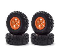 XAQRYQO RC Voiture Pneus Jantes pour Slash pour Arrma pour Senton pour HuanQi 727 pour Vkar 10SC pour Hpi 4 Pièces Pneus Tout-Terrain Roue D'adaptation De 12mm pour Voiture 1/10 RC(Yellow,B)