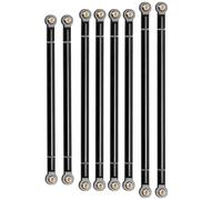 XAQRYQO Steering Pull Rod Link pour Axial pour SCX10 1/10 RC Accessoires De Voiture sur Chenilles Liaisons 8 Pièces/lot Biellette en Alliage D'aluminium Kit Non Assemblé Empattement 313mm(Black)