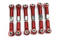 XAQRYQO Steering Pull Rod Link pour Wltoys A949 A959 A969 A979 K929 1/18 rc Cars Upgrade Spare 6Pcs Tige De Traction Tringlerie en Métal Réglable Lien Servo Avant/Arrière(Red)