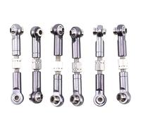 XAQRYQO Steering Pull Rod Link pour Wltoys A979 A949 A959 A969 K929 6 Pièces Tige De Traction Liaison Métallique Réglable Avant/arrière Lien Servo 1/18 Accessoires Voiture RC
