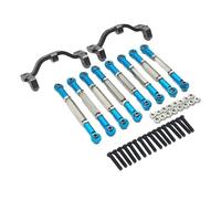 XAQRYQO Steering Pull Rod Link pour WPL pour C14 C24 pour MN D90 1/16 RC, Accessoires De Mise À Niveau, Tige Liaison Direction en Métal pour Voiture, Support Servo(Blue)