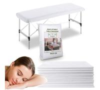 XARA - (Lot 10) Draps Jetables de Massage Réglables de TNT - 80x210 CM - 100% Recyclable - Drap Jetable Table Massage - Drap Housse Jetable - Répulsif aux liquides