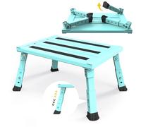 XARILK Escabeau pliant en aluminium - 1 marche - Marches pliantes - Réglage de la hauteur sur 3 niveaux - Large surface antidérapante - Charge maximale : 454 kg - Construction en aluminium de qualité