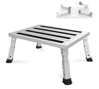 XARILK Escabeau pliant en aluminium - 1 marche - Plateforme de travail - Charge maximale : 454 kg - Pour camping, lavage de voiture, cuisine - Gris