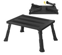 XARILK Escabeau pliant en aluminium, réglage de la hauteur sur 3 niveaux, pieds rabattables, large surface antidérapante, supporte jusqu'à 454 kg, construction en aluminium de qualité supérieure
