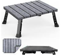 XARILK Marchepied pliable réglable pour caravane, camping-car, SUV - Marchepied en métal robuste pouvant supporter 350 kg, antidérapant et pliable, 3 niveaux de hauteur (18-24 cm), portable pour