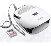 XARONF Extraction de poussière d'ongles 3 en 1 for Lampe de sèche-Ongles en Gel + Machine de dépoussiérage d'ongles + Ponceuse à Ongles électrique, for Ongles en Acrylique DIY Finger Nail Art