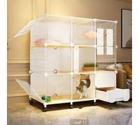 XARONF Grandes Cages d'intérieur for Chats, Parc for Animaux de Compagnie, Parc for Chiots, chenils détachables, idéal for 1 à 2 Chats(Size:112 * 47 * 112cm(44 * 18.5 * 44"))