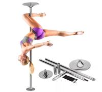 XARONF Kit de Poteau de Danse de Remise en Forme permanente, Poteau de décapant Statique Rotatif for Pub de fête en Appartement, réglable 45Mm (Color : Silver, Size : 9.8ft)