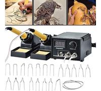 XARONF Kit d'outils de Gravure Professionnel avec Stylo brûleur 2 pièces, Embouts de Fil de pyrogravure 20 pièces for Bois/Cuir/Gourde, 60w