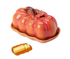 Xasbseulk Beurrier pour réfrigérateur - Récipient pour nourriture - Pour Halloween, cuisine, salle à manger, automne, dîner, action de grâces, dessert, fruits, fromage, fête