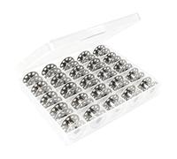 Xasbseulk Bobines pour machine à coudre - 25 bobines métalliques avec boîte de rangement | Taille 15 | Bobines de fil universelles | Accessoires de compatibles Brother | Kit de broderie à