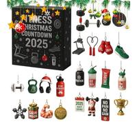 Xasbseulk Calendrier de Noël 2025 pour | Décoration d'intérieur 24 jours sur le thème du sport pour et adultes | Parfait pour bureau, chambre, bureau, porte, fenêtre, fête