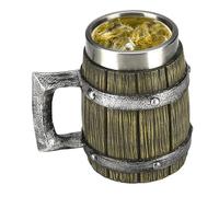 Xasbseulk Cups - Chope à bière en bois de 600 ml pour hommes | Tasse à café à whisky Barils antiques | Décoration de fête Décoration nordique Home Bar Accessoire pour boire Vajill