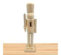 Xasbseulk Figurines Casse-Noisette | Casse-Noisette Brut 38 Centimètres | Figurine en Bois à Peindre pour Artisanat Décoratif | Pièce Maîtresse de Table pour Étagère Noël