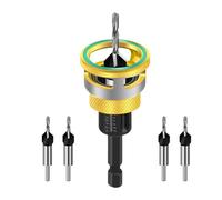 Xasbseulk Jeu de 4 forets à tête fraisée - Jeu d'outils réglables avec deux rainures de serrage - Pour le travail du bois, la menuiserie, l'aménagement de meubles et d'intérieur ainsi que les travaux