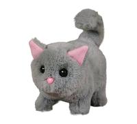 Xasbseulk Jouet Robot pour Chat - Animal de Compagnie électronique réaliste en Peluche, miaulement interactif, Queue Qui remue | Jouets en Peluche robotique - Compagnon de Jeu pour en Bas âge, ca