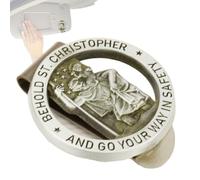 Xasbseulk Médaille de Christophe pour Voiture | 2 pcs Saint Christophe Clip de Visière | Bénédiction Catholique de Conduite Sécurité Religieux Cadeau