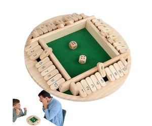 Xasbseulk Shut the Box Jeu de société en bois pour mathématiques | Jeu de dés | Jeu de société portable en bois pour fêtes d'anniversaire, pubs, réunions de famille