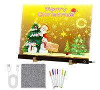 Xasbseulk Tableau à dessin LED | Bloc-notes USB en acrylique effaçable avec 7 stylos de couleur, tableau de croquis avec support | pour voyage, école, salle de classe, maison d'étude