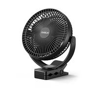 xasla Ventilateur portable à clipser 10 000 mAh, batterie rechargeable de 20,3 cm, 24 heures d'autonomie, USB silencieux, 4 vitesses personnelles, idéal pour le camping, le golf, la maison, le bureau