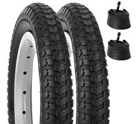 Xastro 2PCS 12.5 Pouces vélo Enfan Pneu 57-203 et 2Pcs Chambres à air 12 1/2x2 1/4 AV32mm Valve Compatible 12.5x2.25 Pneu et Chambres à air Tricycle Remorque Scooter