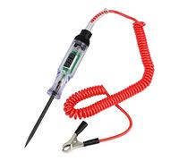 Xastro Automobile DC 6V 12V 24V Testeur Electrique Stylo Testeur de Tension avec écran LCD, fil à ressort, pince crocodile, cuir en caoutchouc isolé,Test de Polarité,Lampe,Testeur Fusible Voiture