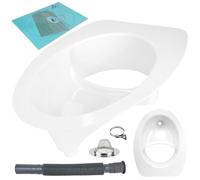 Xastro Grand inverseur d'urine amélioré pour compostage de toilettes avec ouverture de 365 x 276 mm et finition miroir ABS, avec autocollant découpé et tuyau de vidange, pour camping-car, cabine