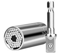 Xastro Jeu de douilles universelles, 7-19 mm, adaptateur de foret, outils de réparation pour perceuses et clés à cliquet