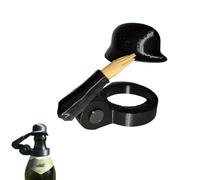 XAUXKERE Bottle Caps,Beer Bottle Helmet Soldier Salute Bottle Helmet, Beer Bottle Helmet with Soldier Saluting,Reusable Beer Bottle Caps, eusable Dustproof Bottles Cap for Beer & Drink Bottles-Black