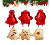 XAUXKERE Holiday Mini Pie Mold,Christmas One-Press Hand Piee Maker,Hand Pie Molds For Baking,6 Pieces Easy Release Baking For Cookie Christmas Halloween Fall Supplies-3pcs