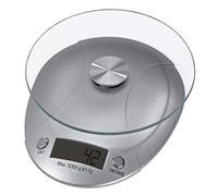 Xavax Balance de cuisine "Milla" (LCD, argent, 150 x 190 x 35,5 mm, 3,55 cm, CR2032) Argent/Transparent